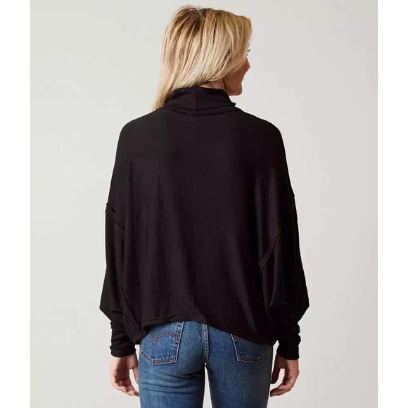 We The Free People Alameda Dolman Sleeve Turtleneck Top Black Medium H12840 - Picture 10 of 16